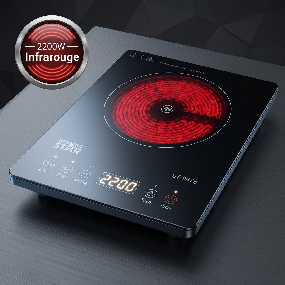 Plaque de Cuisson Infrarouge 2200W